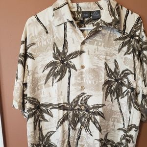 Folio New York SM 100% silk tiki Hawaiian mens